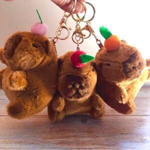Capybara Keychain Soft Plush Stuffed Animal Toy (single)